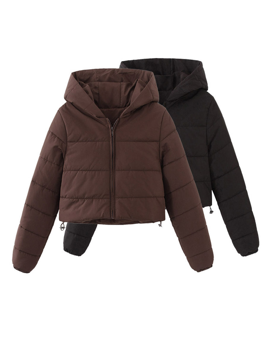 Women's Short Zipper Coat - Winter Fashion