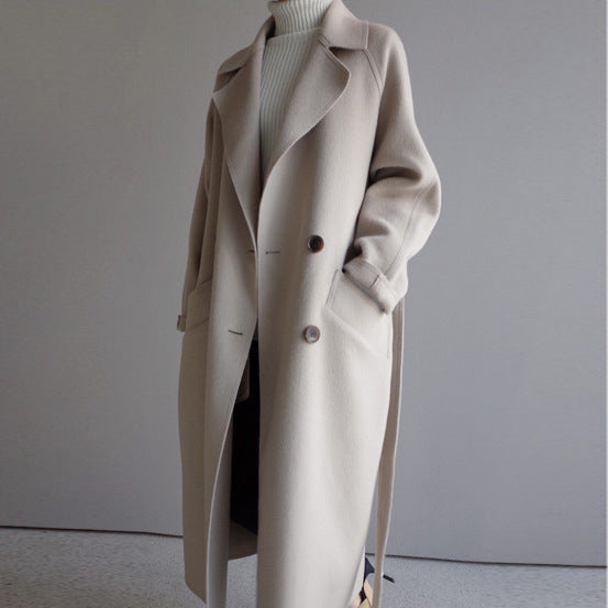 Women's Cashmere Coat with Lapel