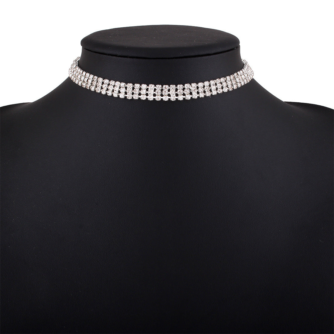 Trendy Rhinestone Necklace for Women – Shiny Alloy Chain Jewelry