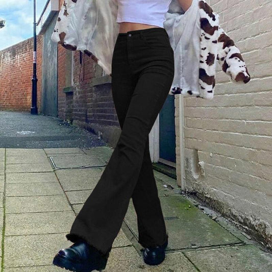 High-Waisted Retro British-Style Jeans