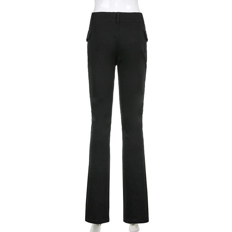 Low-Rise Slim-Fit Casual Trousers