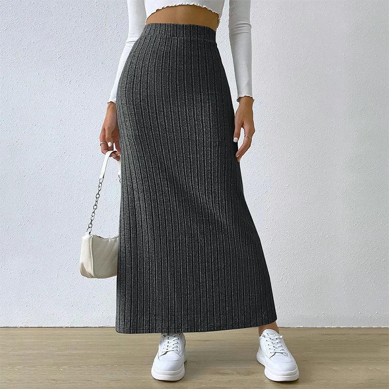 High Elastic Skirt with Slit