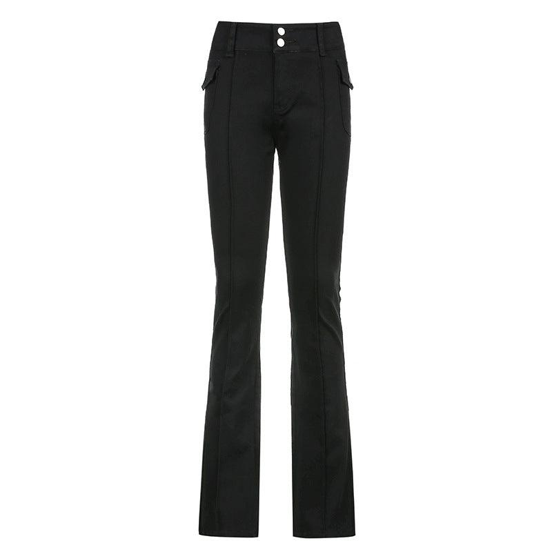 Low-Rise Slim-Fit Casual Trousers