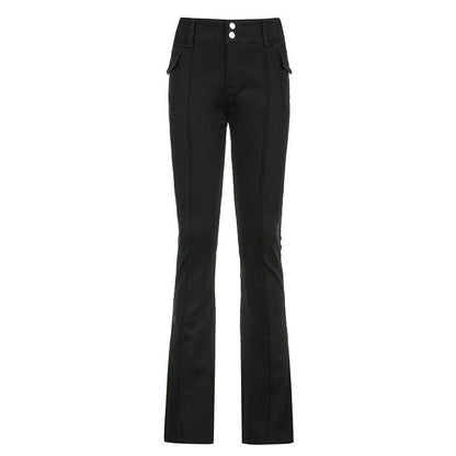 Low-Rise Slim-Fit Casual Trousers