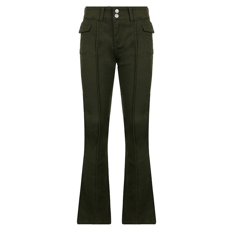 Low-Rise Slim-Fit Casual Trousers