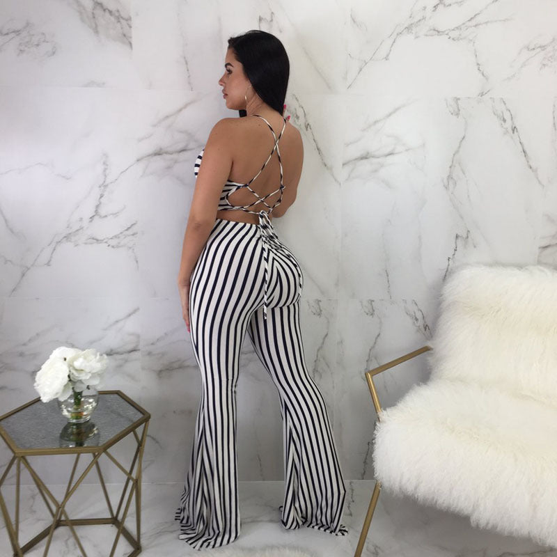 Striped Slim Fit Jumpsuit