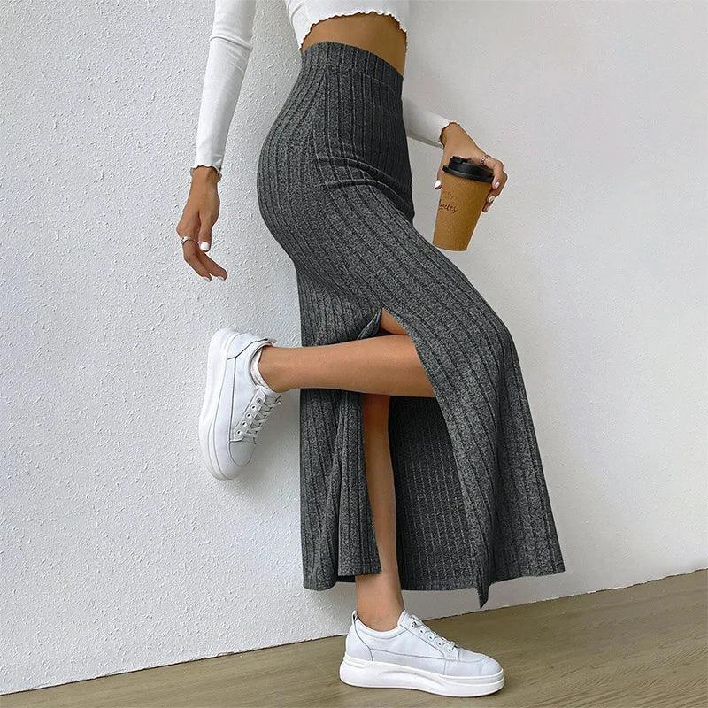 High Elastic Skirt with Slit