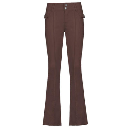 Low-Rise Slim-Fit Casual Trousers