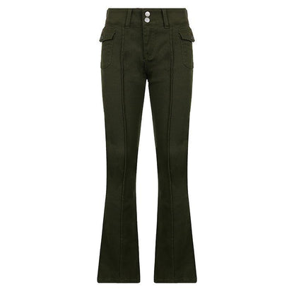 Low-Rise Slim-Fit Casual Trousers