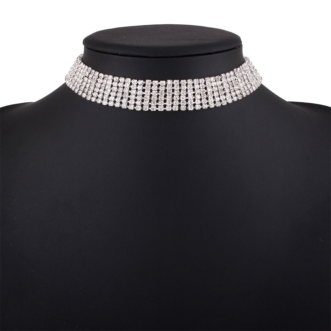 Trendy Rhinestone Necklace for Women – Shiny Alloy Chain Jewelry