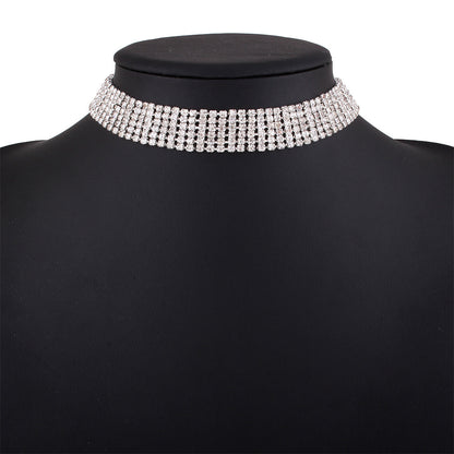 Trendy Rhinestone Necklace for Women – Shiny Alloy Chain Jewelry
