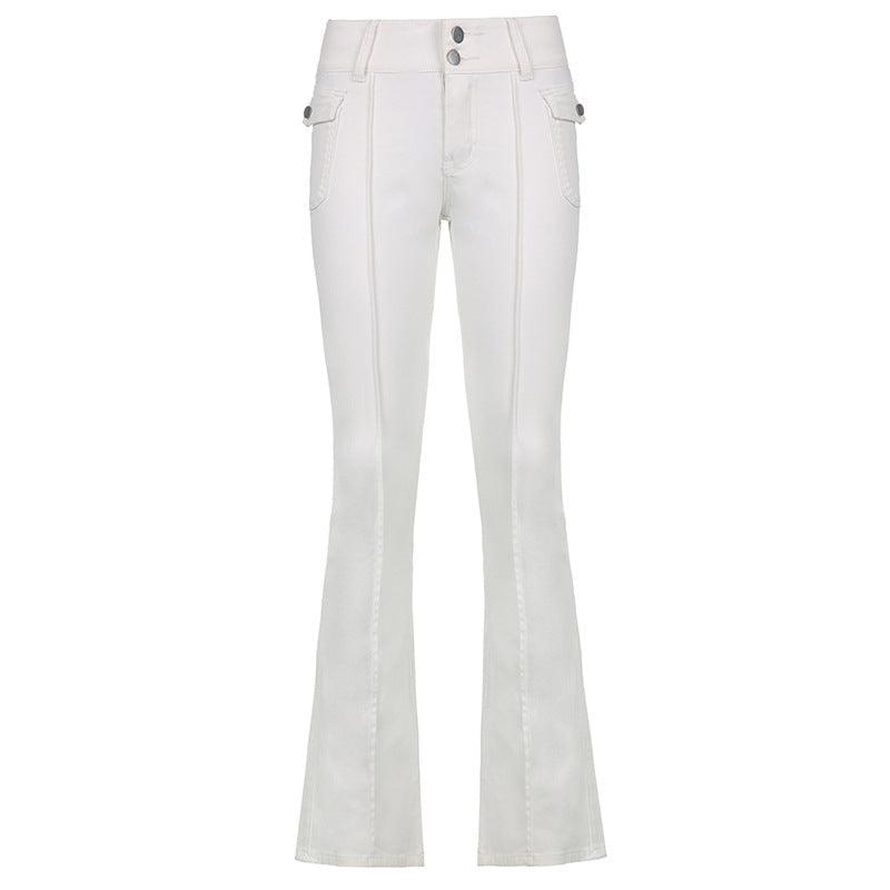 Low-Rise Slim-Fit Casual Trousers