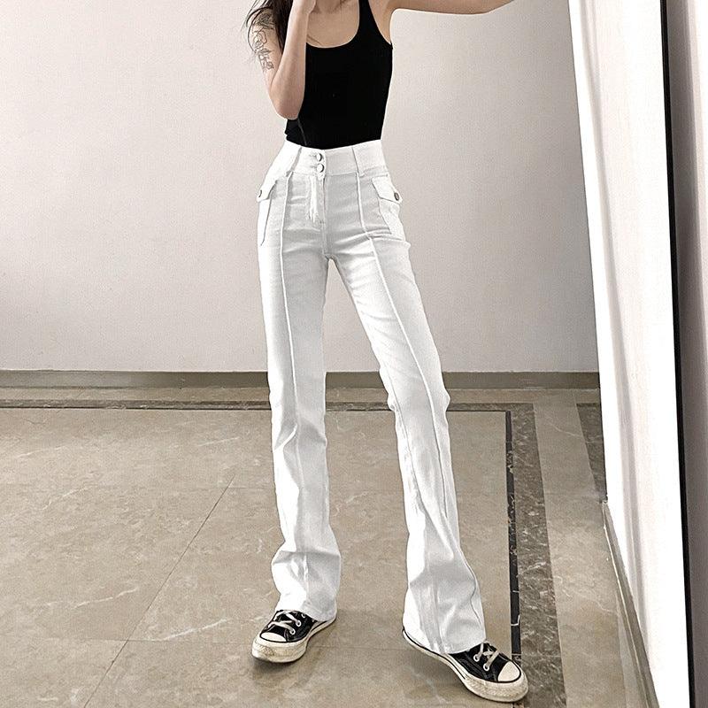 Low-Rise Slim-Fit Casual Trousers