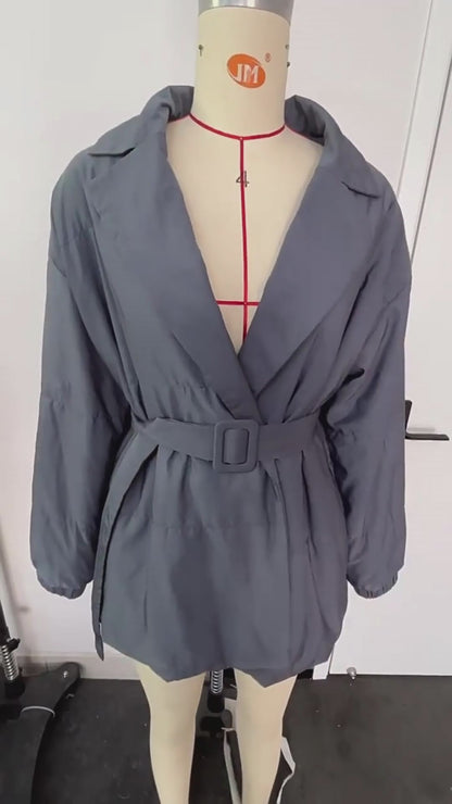 Women's Cotton Coat with Lapel